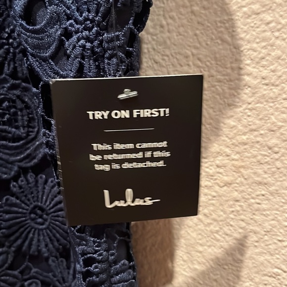 NWT Lulu’s Navy Blue Love Poem Mini Dress - Picture 6 of 16